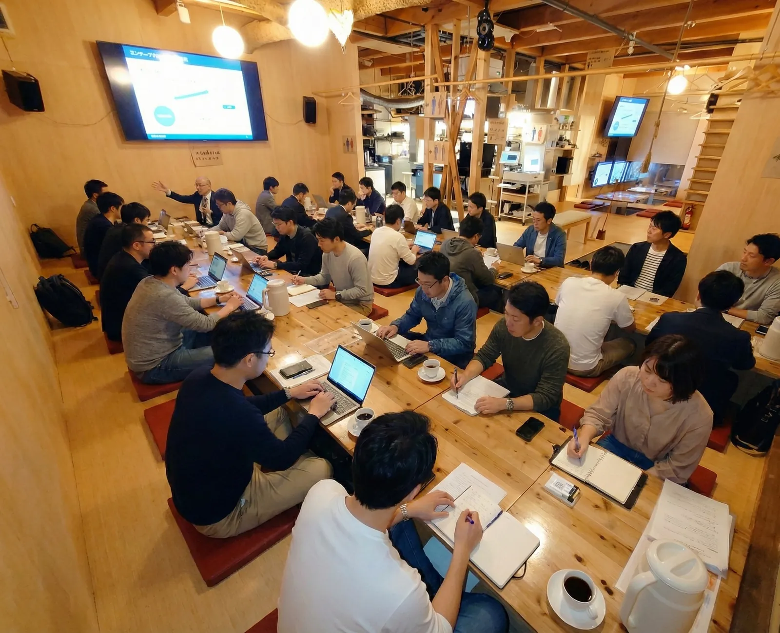 貸切の座敷で研修・勉強会